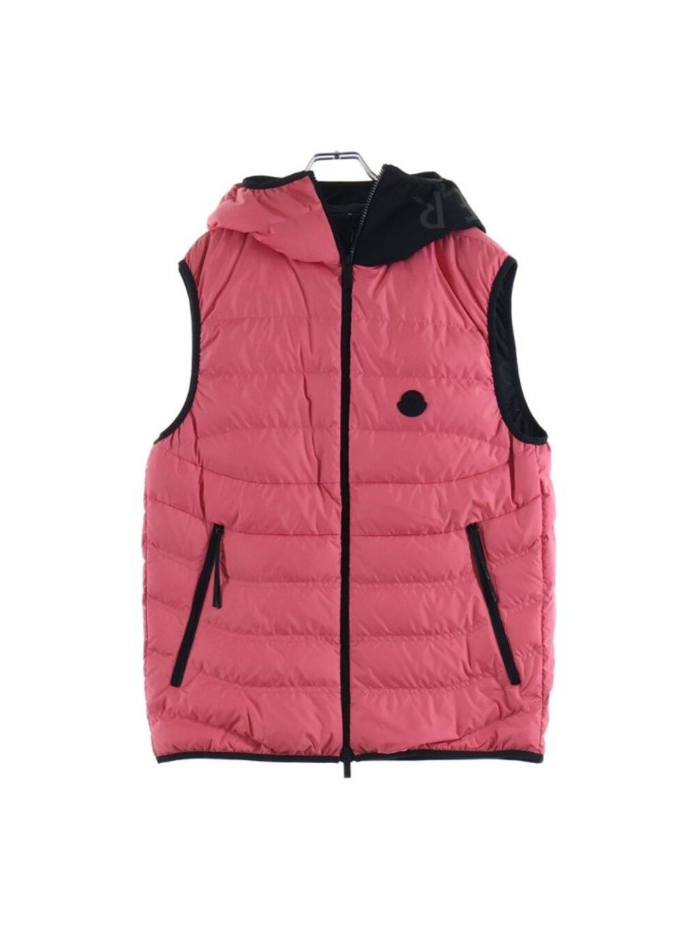 Moncler Nubiera Giubbotto Logo Print Hooded Down Vest Pink